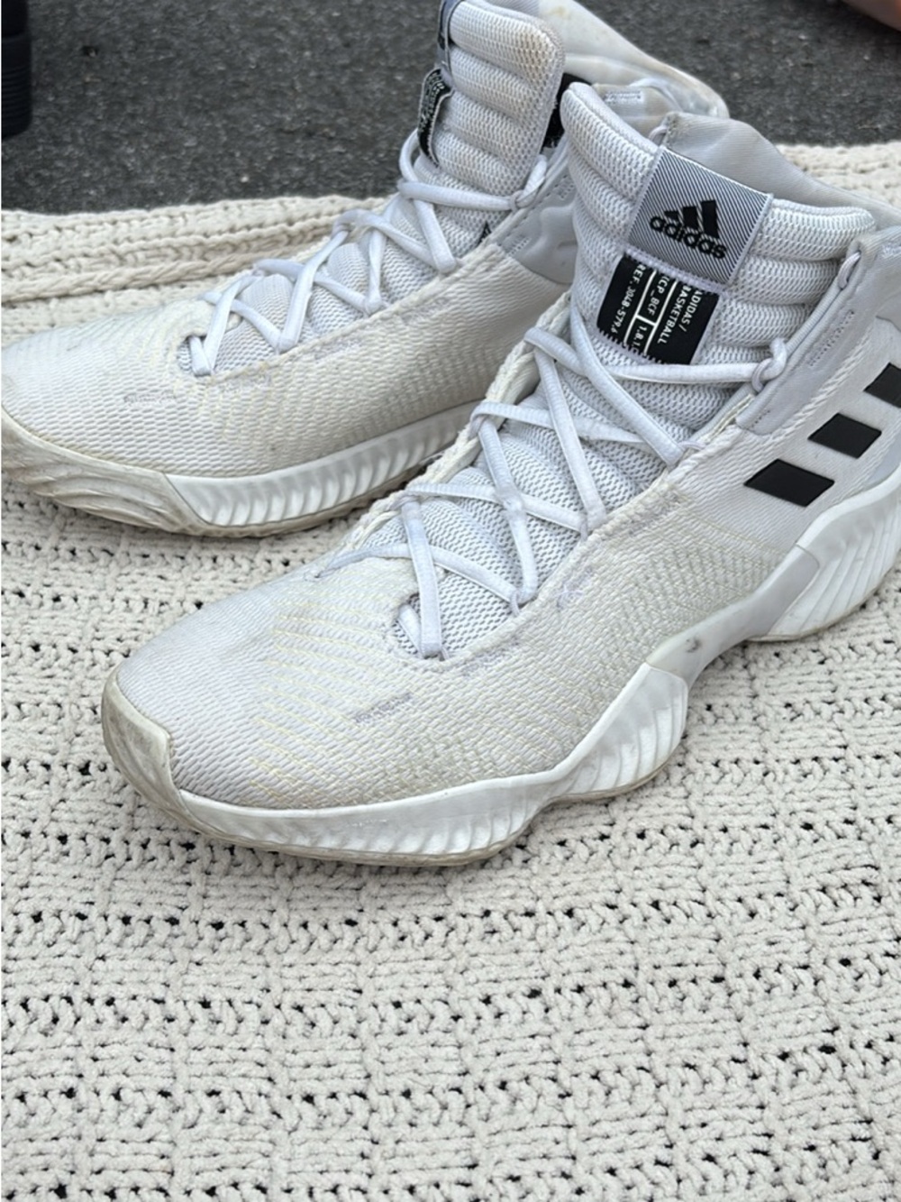 adidas Men’s White High-Top Basketball Sneakers